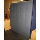 A large modern king size grey fabric 5ft full bed headboard, 153cm(W) x 177cm(H)