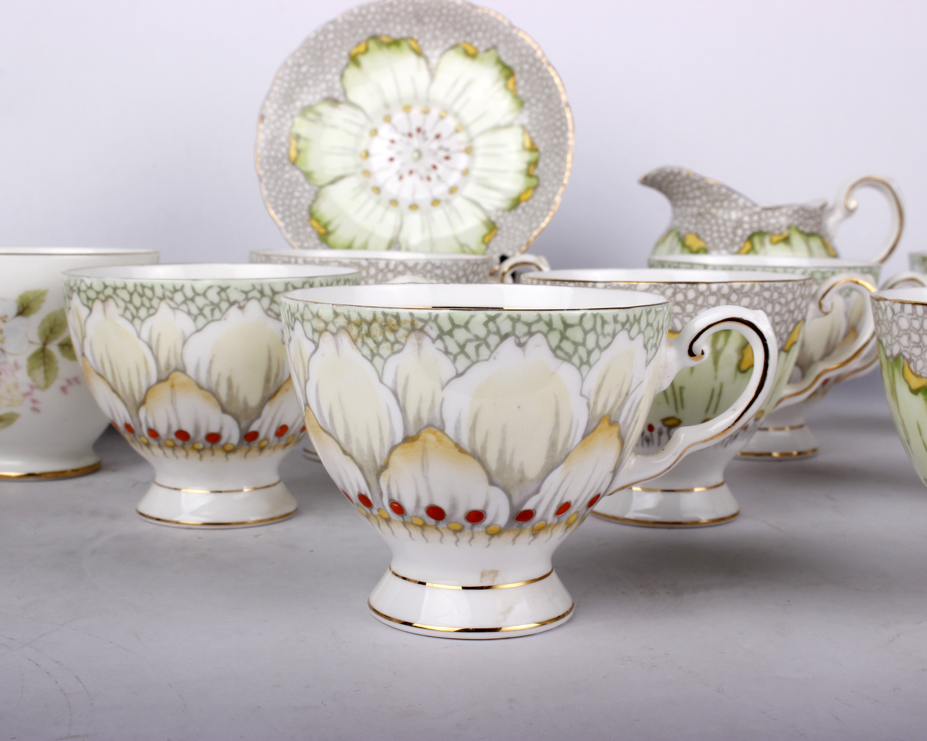 A Tuscan Fine Bone China tea set together with a Crown Trent part tea service. - Image 3 of 6