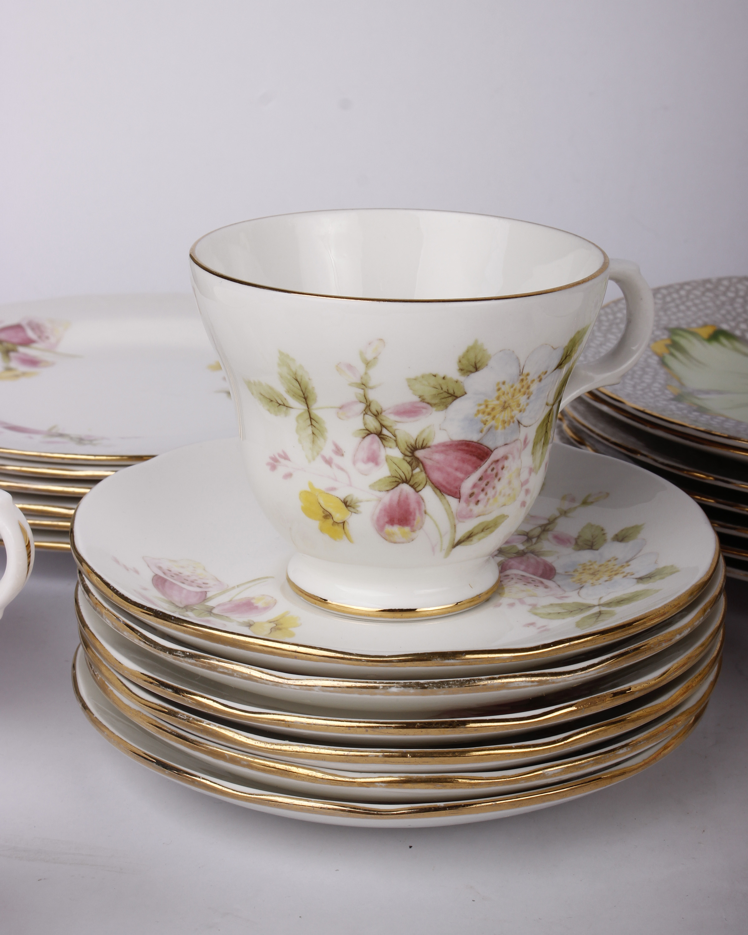 A Tuscan Fine Bone China tea set together with a Crown Trent part tea service. - Image 5 of 6