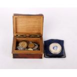 A collection of UK and European coins to include Louis D'or Tokens and 1921 Silver One Dollar.