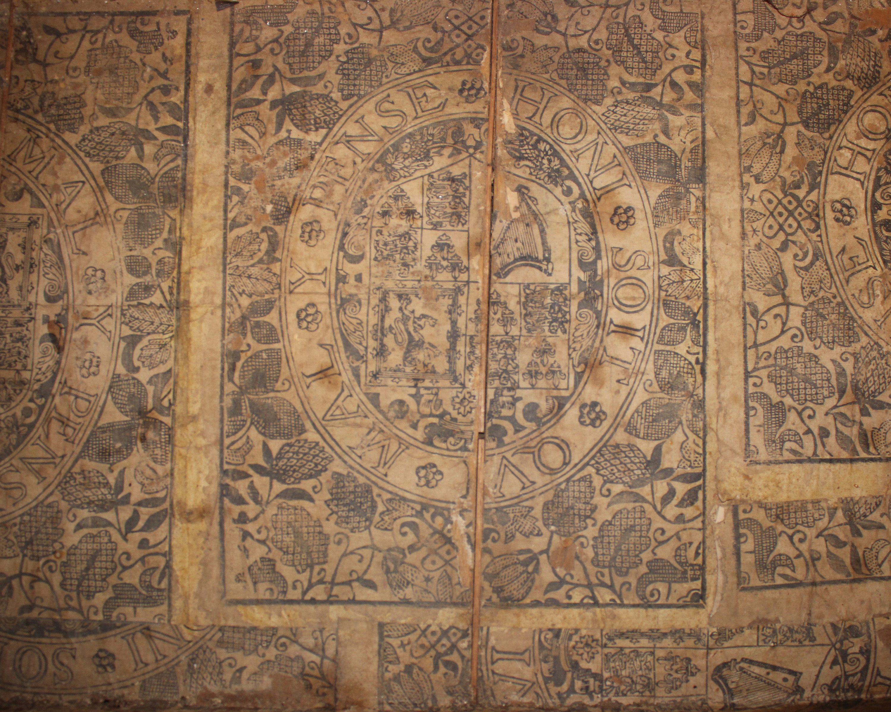 A late 17th century English joined oak coffer on chest. The top section with period paper lining - Image 2 of 4