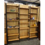 Robert Heal for Staples: A modular Ladderax stacking three bay shelving unit.200cm(H) 185cm(W) 20.