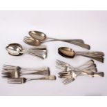 A collection of sterling silver flat ware by William Bennett London 1820. 48ozt