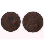 A Victorian copper 1d, penny. Ornamental Trident DEF.