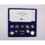A Proof Set 13 Silver coins including Maundy Set Millennium Silver Proof Boxed Issue Limit 15,000 .