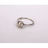 An 18ct white gold and diamond 1.70ct single stone ring -Central Old European cut diamond in an