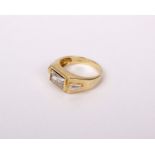 A 15ct gold and paste set dress ring. Size S. 6.6g