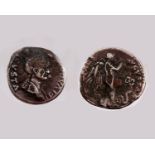 A Roman Empire DIVA DOMITILLA (Died before 69). Fourrée Denarius. Obv: DIVA DOMITILLA AVGVSTA.