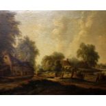 David Cox RA (British, 1783-1859)Oil on canvasVillage scene