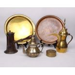 A collection of brass and copper items (6)