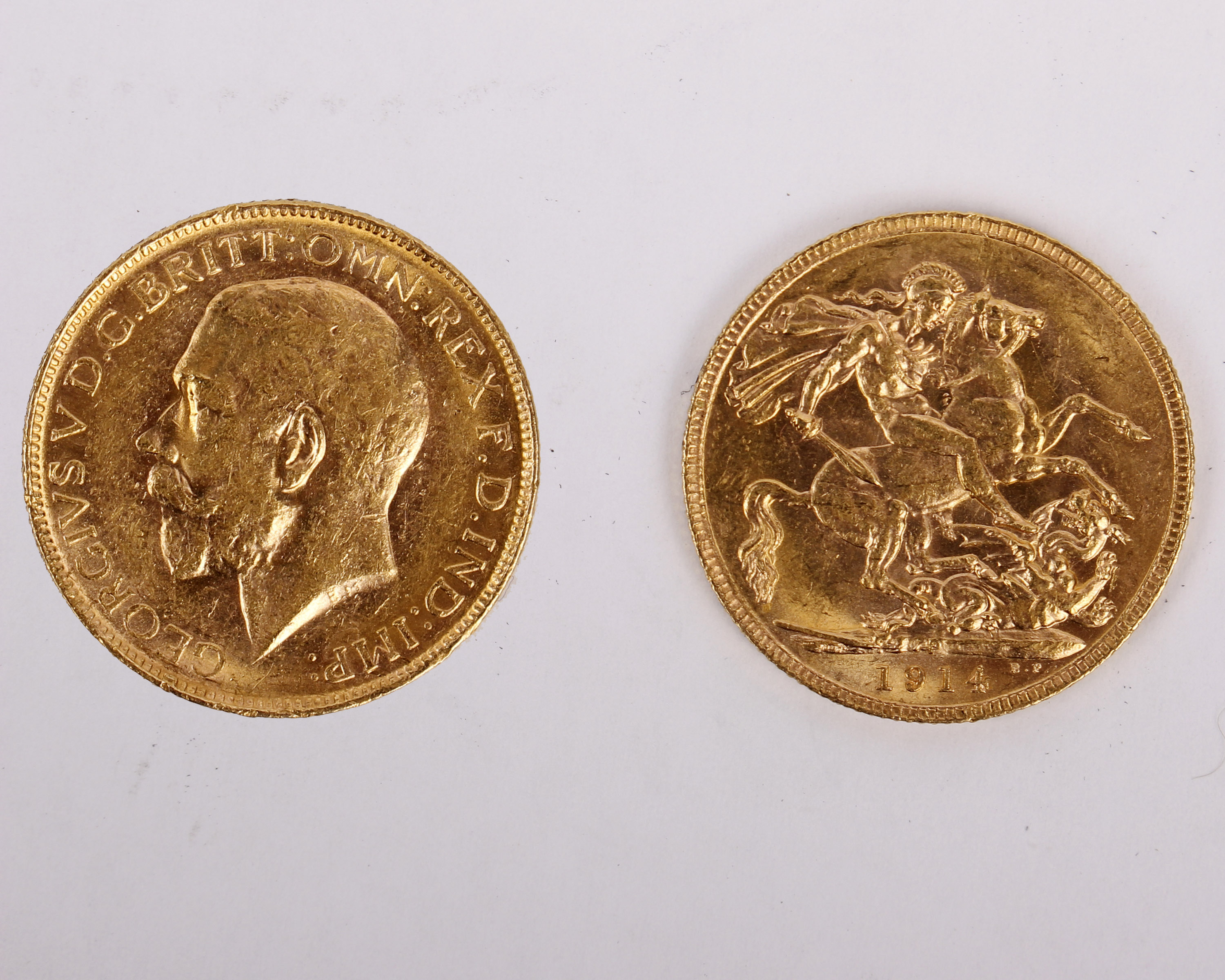 A 1914 GOLD George V Sovereign 1914 P. Perth. Fr. 40 (Australia); Spink 4001 KM 29 (Australia). 7.