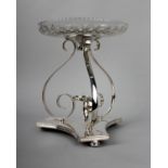 An electroplated table centre piece/candle holder.