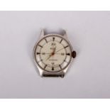 A vintage Newmark Crescent Water guard wrist watch. 6 Jewel movement, stainless steel case with