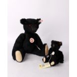 A historic Steiff miniatures VIII: 029257 Teddy Bear Schwarz (black) 16cm (1912) along with a