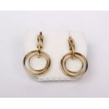 A pair of 9ct gold hoop earrings. 6.6g.