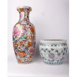 Two pieces of Oriental style pottery.