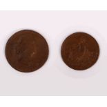 A Charles Roe McClesfield Copper Conder Token Half Penny 1790 30 mm, 12,5 g Draped bust right /