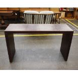 Brown leather effect console table136cm(L) x 45cm(D) x 77cm(H)