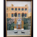 Caroline Bullock 1947Oil on board 'Mile End Mansion'27 x 34.5cm