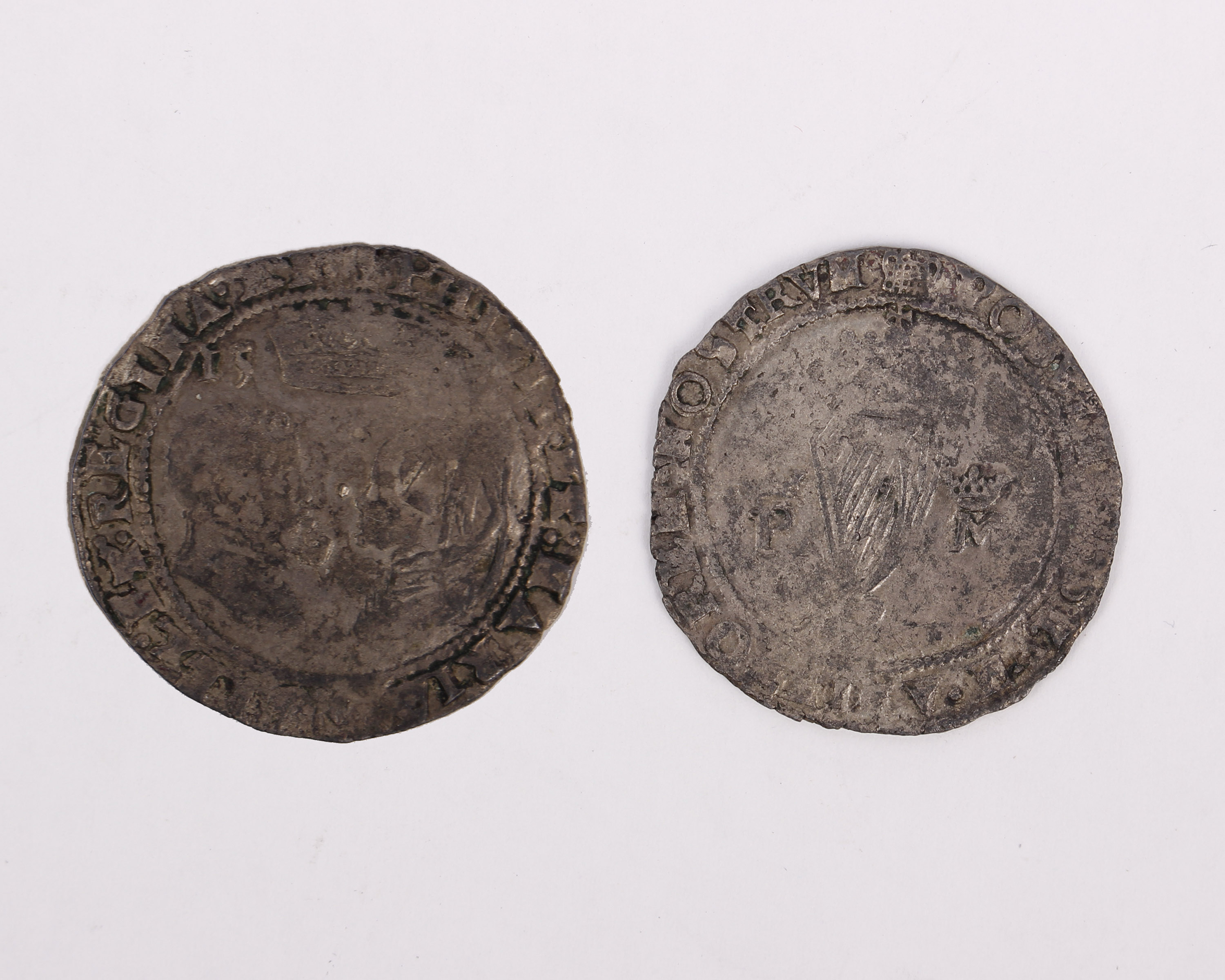 A 1554 IRISH GROAT Philip & Mary. 1554-1558. AR (27mm, 3.17 g, 3h). London mint; im: portcullis.