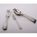 A collection of Georgian and later Sterling silver flatware. 602g