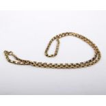 A 9ct gold fancy link necklace. 14.5g. 52cm