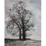 A picture entitled Three Elms contemporary art by Georg Guest The signed and limited Print (54/