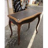 A 19th century serpentine fronted folding card table on slender cabriole supports 82cm(W) 72cm(H)