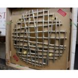 A large contemporary lattice style wall mirror, 122cm