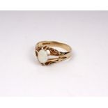 A 9ct gold and opal ladies dress ring. Size Q. 3.4g.