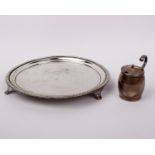 A Georgian sterling silver footed salver with reeded edge. Edinburgh by James McKay 1813 together