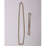 A 9ct gold rope twist necklace together with a 9ct gold fancy link bracelet. 7.3g