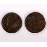 A Sicily, Syracuse. 5th Democracy. 214-212 BC.. 21mm (10.76 gm). Laureate head of Apollo left /