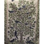 An Afghan woollen wall hanging, depicting the tree of life