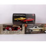 Three boxed 1:18 scale models cars to include Kyosho De Tomaso Pantera, Highway 61 Collectibles 1966