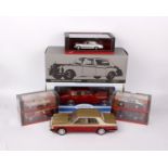 A collection of eight Rolls Royce model cars varying in size and manufacturer. A Paragon 1964