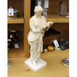 A German plaster cast model of a classical maiden dated 1876 Berlin, with indistinct signature to