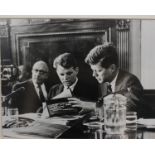 A framed photograph of the Kennedy brothers (JFK/RTK)circa 1957.