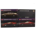 Three boxed Kyosho 1:18 scale model Lamborghini and a boxed Autoart Signature Lamborghini. Kyosho