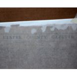 An early 19th century leaf from Ulster County Gazette, Saturday, January 4th, 1800, sheet dimensions