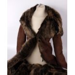 A ladies Toscana Shearling coat gorgeous longhaired Chocolate Snowtip shade. Luxurious full collar