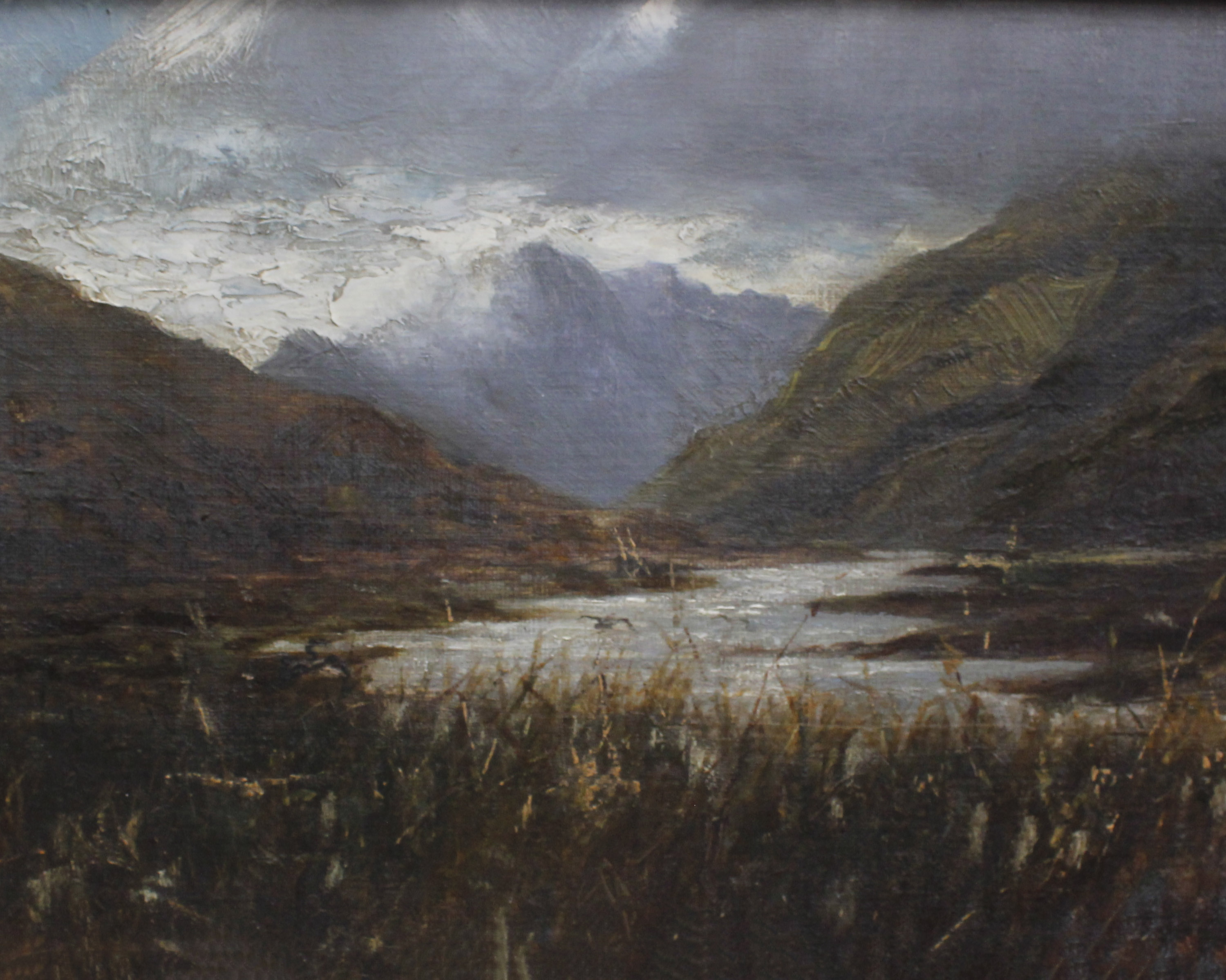 A Landscape Painting Circa 19th Century, Possibly of ScotlandOil on board in gilt frameArtist