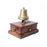 Great Western Railway mahogany cased block bell with church bell