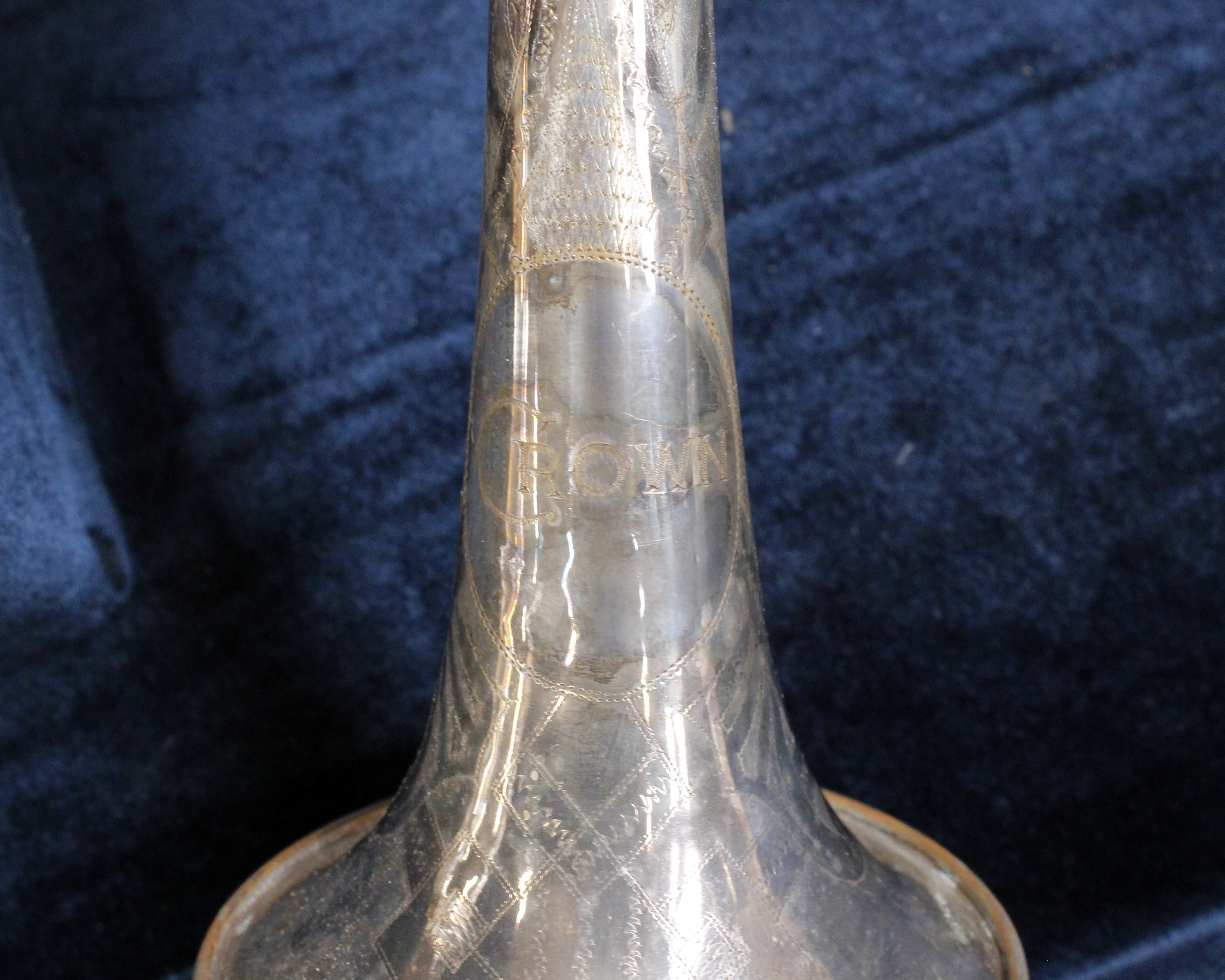 A nickel plated trumpet with velvet lined wooden carrying case, stamped made in Czechoslovakia. - Image 2 of 2