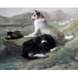 Charles G. Lewis after Sir Edwin Landseer 'Colly Dogs' Print Published by Lewis, London,