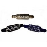 Three station signs to include Hornchurch, Haughley and Higham. (3)