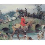 Three Prints of Fox Hunting ScenesTwo prints of De Condamy paintings and one otherW55 x H45 cm