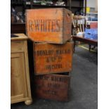 Three Wooden Boxes Including R.White's, Circa 1950