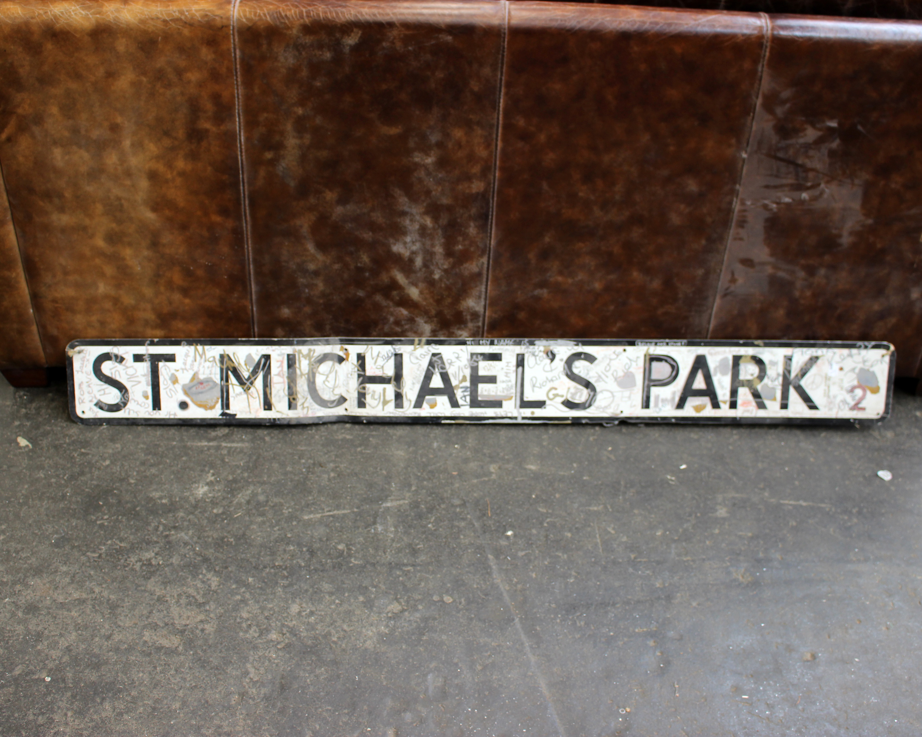 An Aluminium street sign for 'St Michaels Park' Bristol, 140cm.