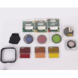 Nine camera filters (Calumet, B+W, Hoya, Photo X and Cokin Light) and three Cokin cromofilters